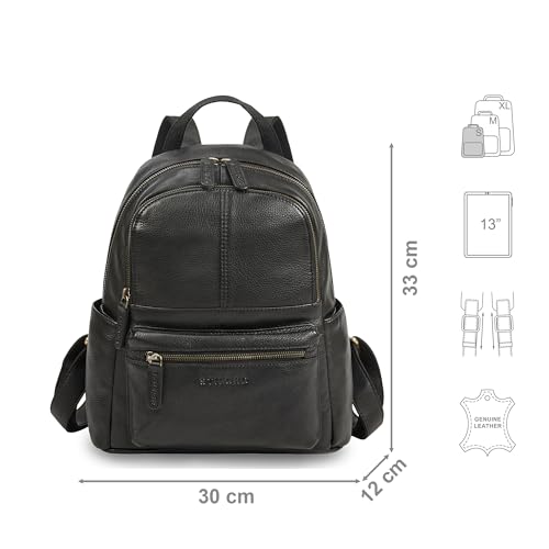 STILORD 'Berry' Women's Genuine Leather Fashion Small Shoulder Bag Soft Leather Travel Backpack for Travel, Shopping, Office, 13 Inches