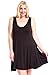 Modern Kiwi Solid Basic Asymmetric Plus Size Tank Tunic Dress Brown 3X