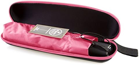 Compact Windproof Automatic Umbrella With Zipper Case For Women/Ladies (Coral Pink)