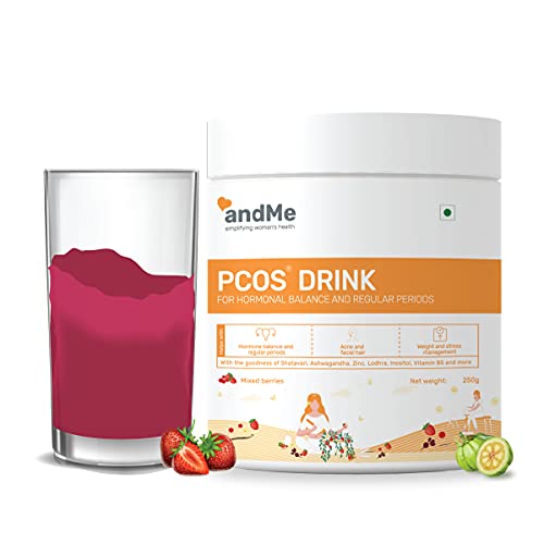 andMe PCOS, PCOD Drink for Hormonal Balance, Regular Periods with Ayurvedic Herbs, Vitamins and Inositol (Shatavari, Lodhra, Vitamin B12) (250gm, Pack of 1, 40 servings) andMe PCOS, PCOD Drink for Hormonal Balance, Regular Periods with Ayurvedic Herbs, Vitamins and Inositol (Shatavari, Lodhra, Vitamin B12) (250gm, Pack of 1, 40 servings)