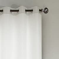 Paire De Double Rideau Aspect Lin épais Gris Anthracite