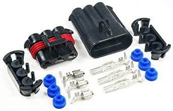 Delphi 3-PIN Metri-Pack Waterproof Connector 10-20 AWG Terminals Seals up to 46Amp (10-12 AWG)