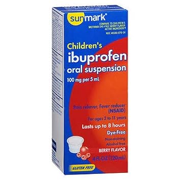 Amazon Com Sunmark Sunmark Childrens Ibuprofen Oral Suspension Dye Free Berry Berry 4 Oz Baby