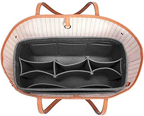 Felt Handbag Organizer, Insert Purse Organizer 12 Pockets Structure Shaper