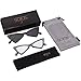 SOJOS Designer Cateye Triangle Sunglasses High Pointed Flat Mirrored Lens SJ2051 with Black Frame/Grey Lens + Transparent Grey Frame/Silver Mirrored Lens 2 Pairs of Sunglasses