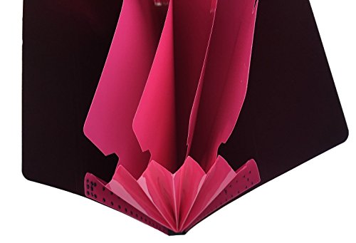 FHEAL 4 (Pack) 5 Pockets A4 Letter Size Expandable Accordion File Folders Two-Tone Expanding Top Table Snap Closure Paper Organizer Storage Black - Thumbnail 4