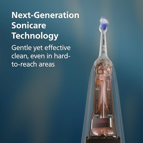 Philips Sonicare 5950 Series Electric Toothbrush, with Pressure Sensor, for Sensitive Gums, 6 Brushing Settings, SmarTimer, BrushPacer, 21-day Runtime, Travel Case, White, HX7130/03