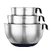 VonShef Premium 3 Piece Stainless Steel Mixing Bowl Set with Pouring Spouts, Handles and Non Slip Silicone Base