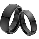 Somen Tungsten Carbide Men's Ring Plated Black Plain Dome Polish Wedding Band 8mm