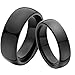 Somen Tungsten Carbide Men's Ring Plated Black Plain Dome Polish Wedding Band 8mm