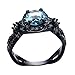 Rongxing Jewelry Fashion Wedding Rings Blue Cz Womens Black Copper Ring Size 5-10