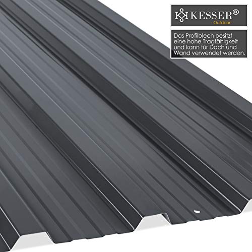 KESSER® - 12 x Profilblech Trapezblech 129cm x 45cm = 7 m² -Dachblech für Gerätehaus, Dachplatten Verzinkter Stahl 0… – Bild 5