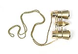 Levenhuk Broadway 325F Opera Glasses (gold, with LED light and chain), 3x, with accessory kit