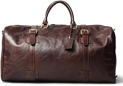 Maxwell Scott Handmade Italian Full Grain Leather Travel Duffle Bag (The FleroEL)