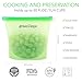 Reusable Silicone Food Storage Bags Set of 4 + Scrubber Sponge - Airtight Preservation Seal Bag For Cooking Snack Sandwich Container Sous Vide Steam Boil Microwave Freezer Dishwasher Safe by GreenZips