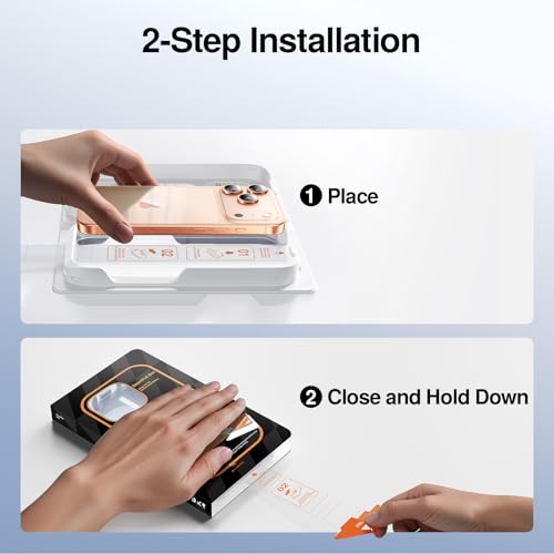 SMARTDEVIL 2-Pack Tempered Glass Screen Protector for iPhone 17 Pro Max, SmartPull Box Bubble-Free Instant Install Applicator, 9H Military-Grade Protection, Case-Friendly