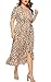 Eternatastic Womens Leopard Printed Wrap Dress Plus Size Short Sleeve Dresses