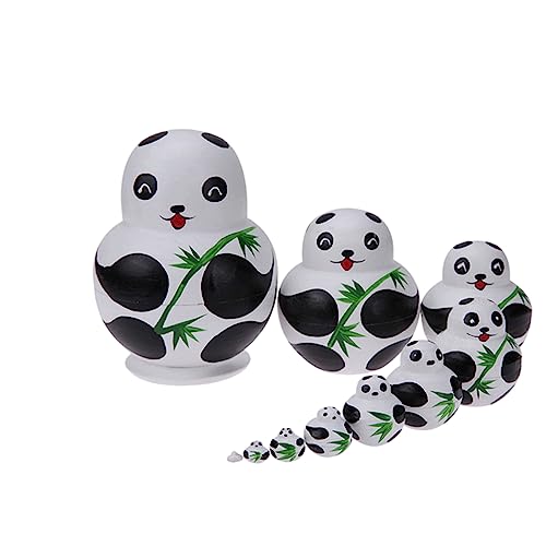 SNRISE 5 Layer/6 Layer/10 Layer Animal Pattern Matryoshka Dolls Rabbit Panda Elephant Lion Nesting Hand Painted Set Russian Doll Toy