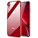 RANVOO Clear iPhone XR Case, Soft Silicone Cover with Red Electroplated Bumper Thin Slim Fit Case for iPhone XR 6.1 Inch (2018), Crystal Red