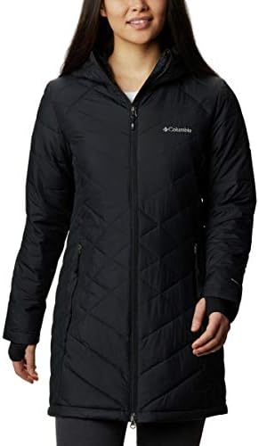 columbia heavenly long hooded jacket black medium