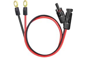ZHOFONET Solar to O Ring Connecter,10AWG 60cm Solar Panel Adaptor Extension Cable,Solar Battery connectors for Solar Generator Inverter Battery Pack Charger