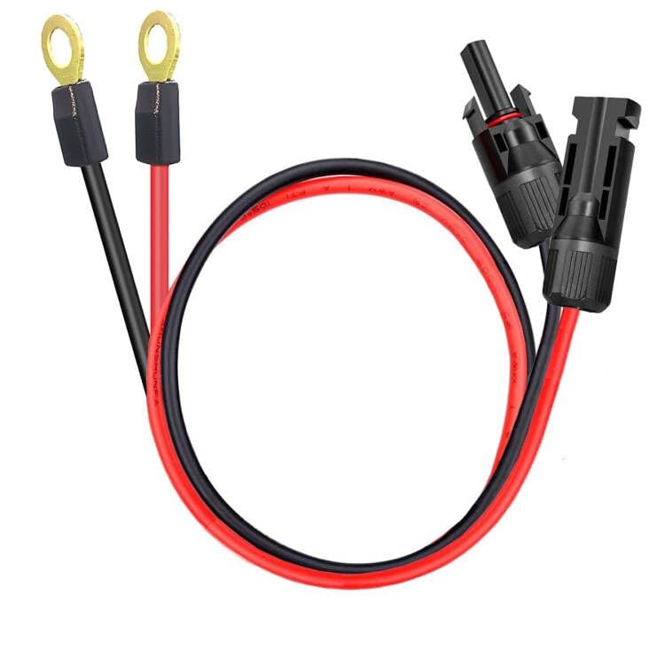 ZHOFONET O-Ring to Solar Plug, 10AWG 60 cm Solar Plug to O-Ring Female Extension Cable, Waterproof Extension Cable to Solar Panel Accessories