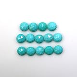 NEW! Blue Copper Rose Cut Turquoise Cabs Round 6x6mm Approximately 8.00 Carat (11144)