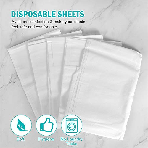 AQUEENLY 40PCS Massage Table Sheets Disposable SPA Bed Sheets, Quality Disposable Sheets for Spa Tatto Salon Lash Bed… - Image 4