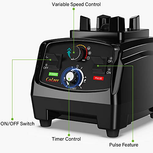 COLZER Professional Countertop Blender with 2200Watt Base, Smoothie