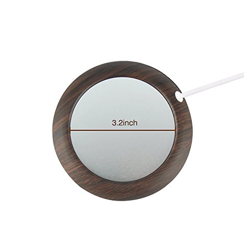 USB Coffee Mug Warmer for Office/Home Use (Dark wood)