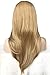 Auflaund Long Straight Blonde Wigs Imported Synthetic Ombre Dark Root Layered High Dentistry Glazed Hair Replacement Wigs for Women with Inclined Bangs 22 Inches (T/Blonde)