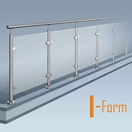 Glas-Pfosten-Geländer, I-Form (ohne Ecke), Bausatz DIY, aufgeschraubte