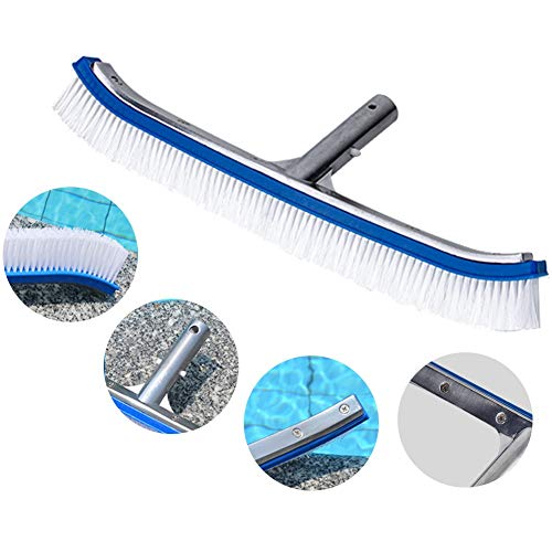 Homga Swimming Pool Brush, 18" Pool Brush, Nylon Algae Pool Brush Designed for Cleans Walls, Tiles & Floors Effortlessly
