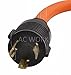 AC WORKS L5-30 30Amp 3-Prong Locking Generator Distribution Cord (1.5FT L5-30 to Tri-Household Flexible)