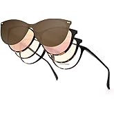 Bauhaus Magnetic Clip on Sunglasses for Men & Women Polarized UV Protection Retro Square Eyeglasses Fit Over Night Driving