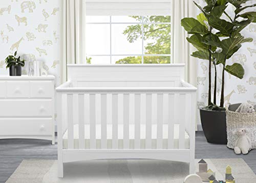 Delta Children Fancy 4-in-1 Convertible Baby Crib - Greenguard Gold Certified, Bianca White