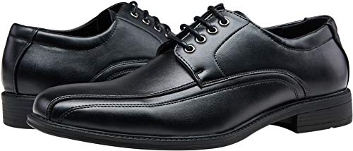 VEPOSE Men's Dress Shoes Formal Square Toe Lace up Oxfords(10.5,Black-4) - Thumbnail 6
