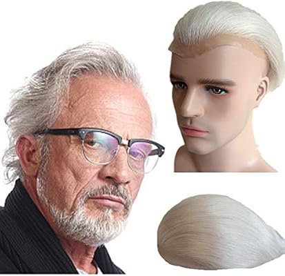 Gray White Hair Toupee For Men Hair Pieces For Men N L W European
