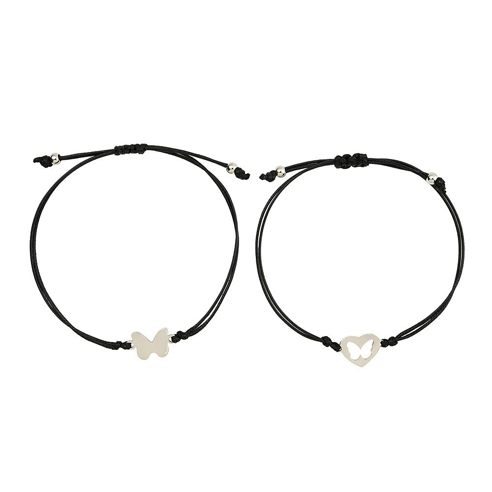 AMOR SPES 2/3 Pack Handmade Butterfly Charm Sister Wish Bracelets Gift For Mother Mommy Mum Happy Mother's Day Friendship Bracelet BFF Gifts Best Friend Forever (2 Pack)