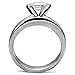 1000 Jewels Trustmark Steel 1.25ct Brilliant-Cut Ice on Fire CZ 2 pc Bridal Wedding Ring Set, Bella 3144 sz 10.0