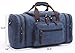 Canvas Duffel Bag, Aidonger Vintage Canvas Weekender Bag Travel Bag Sports Duffel with Shoulder Strap (Dark Blue)
