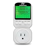 Nashone Digital Electric Power Meter, Smart Home Energy Consumption Monitor,Wall Plugged with Timer LCD Display Overload Alarm