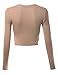 Doublju Womens Basic Long Sleeve Crop Top