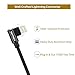 Right Angle Charging Cable USB Fast Charger Nylon Braided Data Cord 90 Degree Elbow Game Video Watching Compatible for iPhone Xs/XS Max/XR/X/8/8Plus/7/7 Plus/6/6 Plus/ 5/5S iPad More(Black)