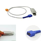 Denshine® Compatible Fit for Nellcor Spo2 sensor, Adult Finger Clip Oximax sensor, 1m 9 pins