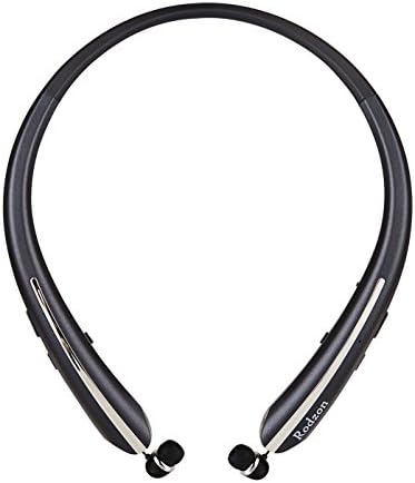 Rodzon Bluetooth Headphones, Retractable Earbuds Neckband HD Stereo Wireless Headsets, Bluetooth 4.1 Sweatproof Sport Earphones with Mic, 15 Hours Playtime for iPhone Android Cellphones (Black)