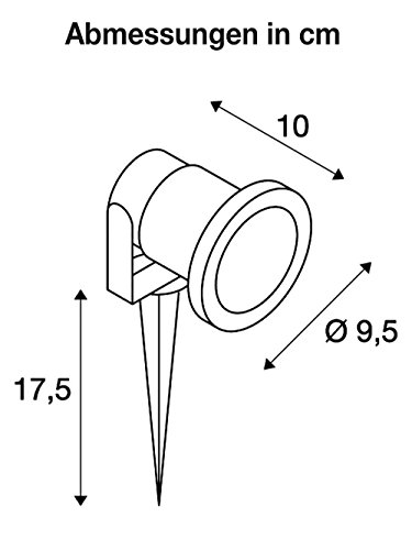 SLV NAUTILUS | Außenlampe für die Beleuchtung von Garten, Terrasse, Pflanzen, Wegen, Teich, Aussen-Leuchte, Außen-Strahler | IP65, GU10, mit Stecker, mit Erdspieß, Grau – Bild 6