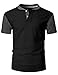 IDARBI Men's Casual Slim Fit Raglan Baseball Short Sleeve Henley T-Shirt