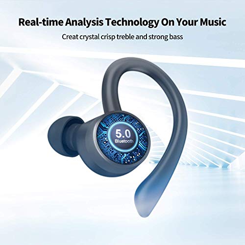 Axloie Wireless Earbuds Sport, [Upgraded] Bluetooth 5.0 Headphones True Wireless Premium Deep Bass IPX7 Waterproof 25H Playtime in-Ear TWS Stereo Earphones with Charging Case for Running Gym Workout