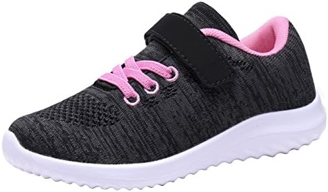 Toddler's Lightweight Sneakers Boys and Girls Cute Casual Running Athletic Shoes Multiple Colors(Toddler/Little Kids/Big Kids) (2 M US Little Kid, Black/Pink)